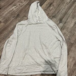 Women’s gray and white light sweatshirt with hood size XL